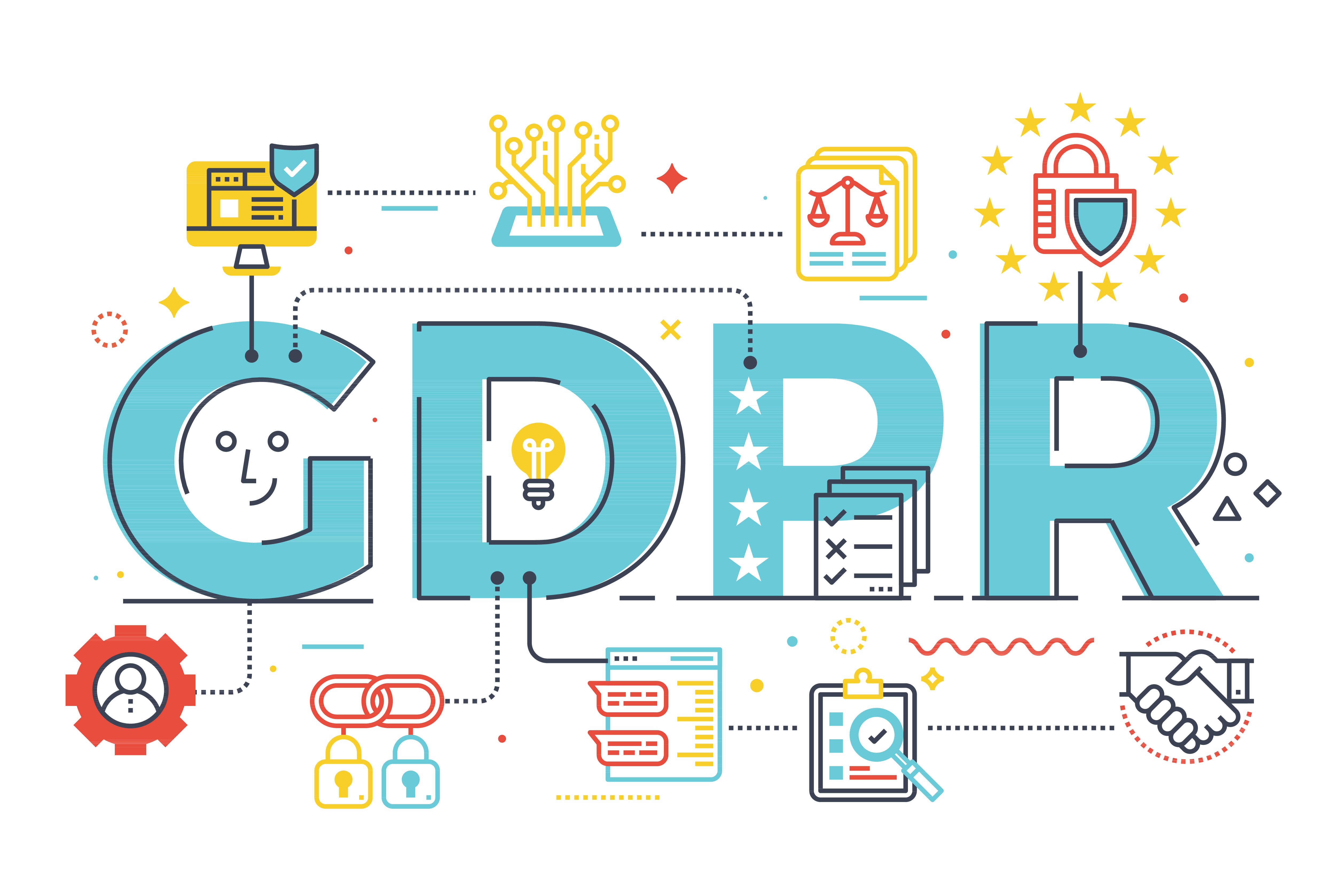  A graphic explaining the concept of the General Data Protection Regulation (GDPR), a European Union law that governs data protection and privacy.